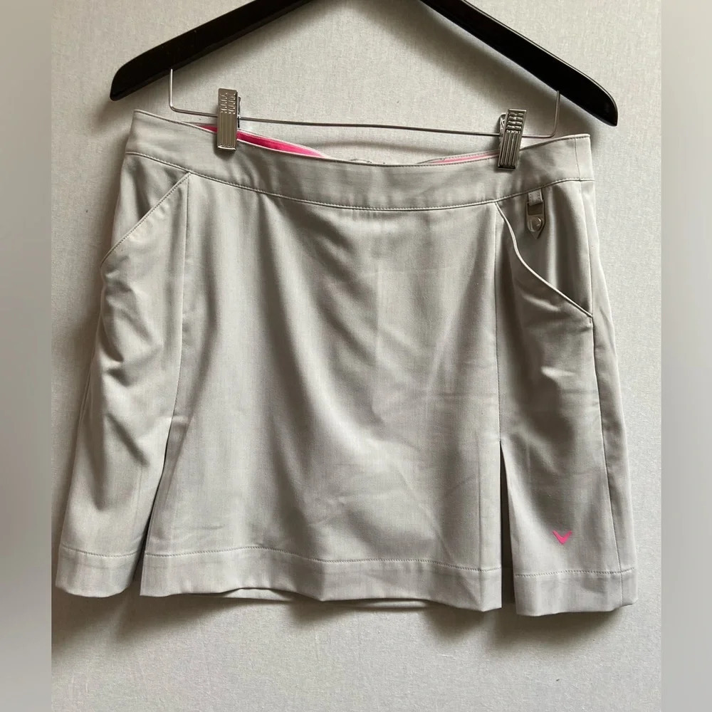 Callaway Opti-Dry Grey Pleated Golf Skort - Sz 10 - Tennis / Athleisure